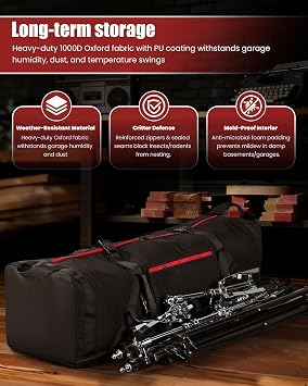 40 Heavy Duty Drum Hardware Bag - Protective Lightweight Drum Hardware Case for Cymbal Stands & Drum Set Accessories | Gig Transport & Long-Term Storage for Musicians