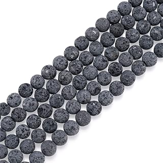 Craftdady 8mm Unwaxed Natural Lava Stone Beads 460Pcs Round Volcanic Rock Gemstone Loose Beads Energy Healing Chakra Beads for Jewelry Craft Essential Oil Bracelet