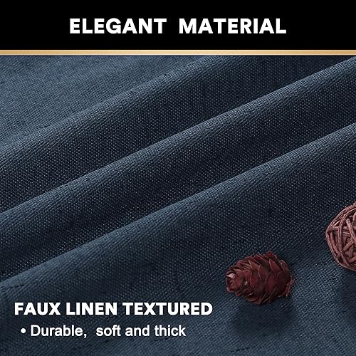 Miniatura 4 de Cortinas opacas 100% de lino texturizado antiguo, para dormitorio o sala de estar, para ahorrar energía, tejido de yute con forro aislante térmico