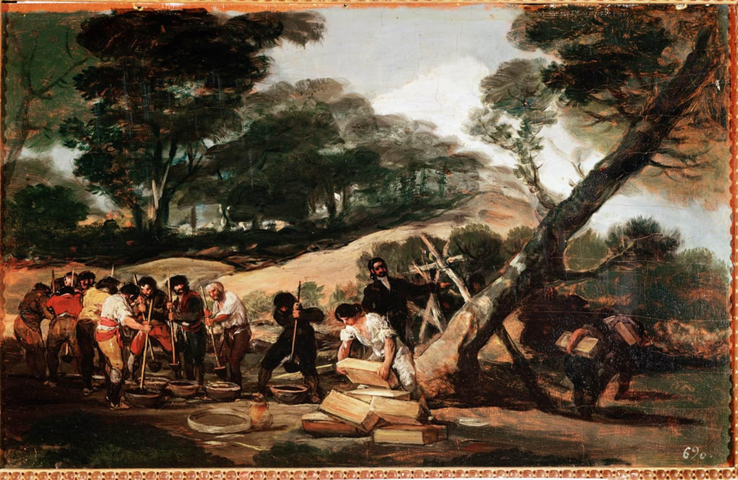 POSTERIIk Famous Modern Artwork Art Mural Illegal Plant of Gunpowder by Francisco De Goya Oil Paintings Pictures for Home Decor 60x90cm