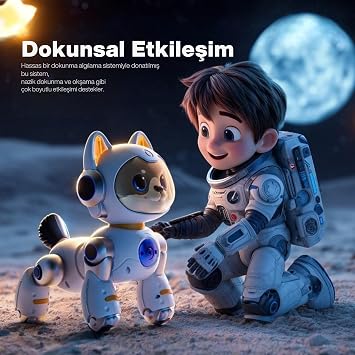30 Fonksiyonlu Robot Kedi Köpek Oyuncağı, Şarjlı Akıllı Evcil Hayvan, Sesli Komut, Hareket Sensörü, Buhar Efekti, Müzikli Dans Eden İnteraktif Oyuncak