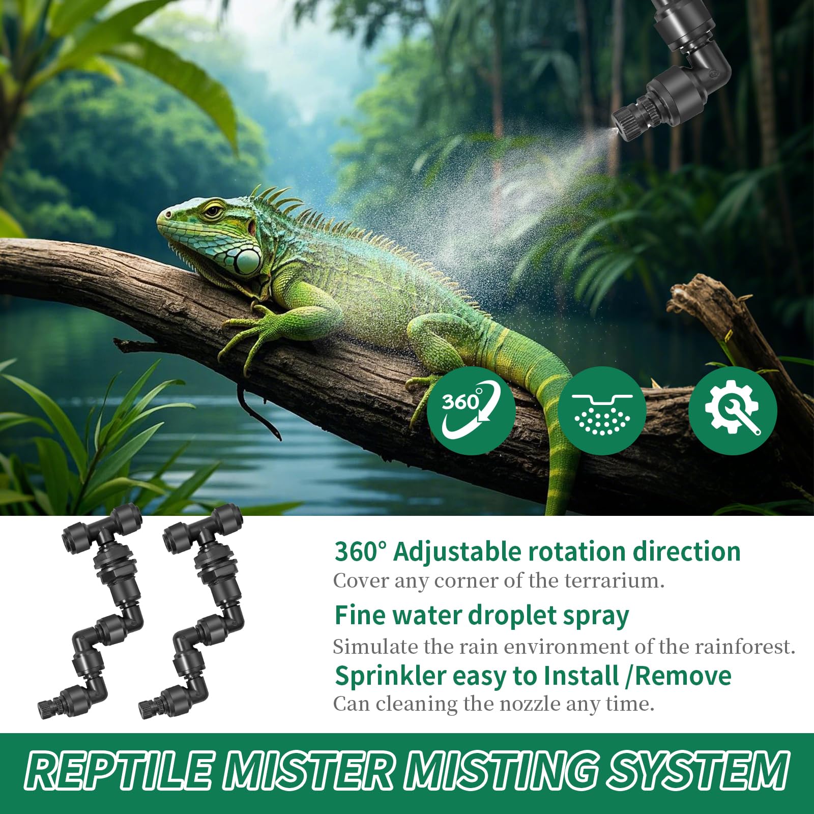 Inteligentny system nawadniania terrarium inteligentny system zraszania terrarium, nawilżacz powietrza z timerem i dyszami natryskowymi