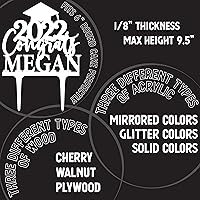 Vista 5 de Decoración personalizada para tartas de graduación – Decoración para tartas de graduación con nombre y fecha – Decoraciones acrílicas personalizadas