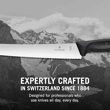 Victorinox Swiss Classic 10.25-Inch Curved Bread Knife with Serrated Edge and Black Handle