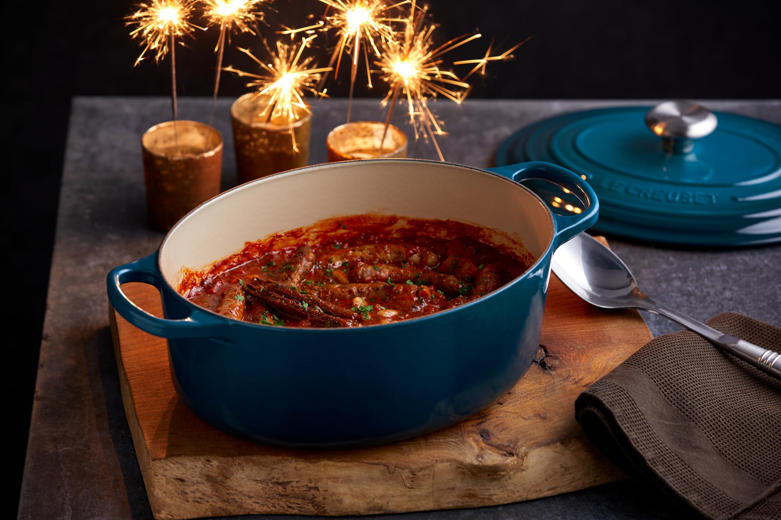 Le Creuset Cocotte en Fonte Émaillée Signature avec Couvercle, 29 cm, Ovale, 4,7 L, 4,675 kg, Deep Teal, 21178296422430
