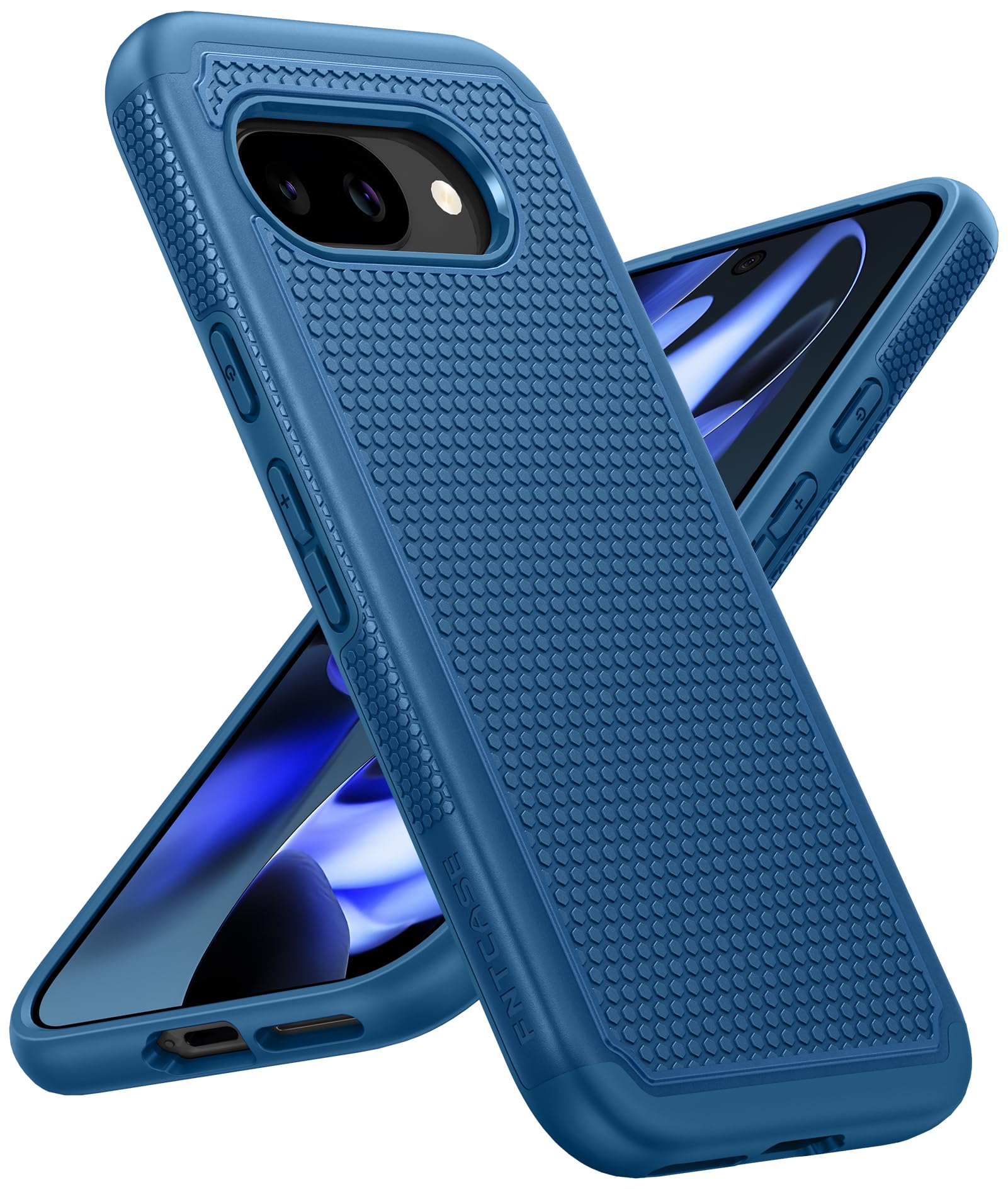 FNTCASE for Google Pixel 9A Case: Dual Layer Non Slip Shockproof Protective | Military Grade Drop Protection, Matte Textured Anti-Slip Cell Phone Cover, for Daily Use, TPU+PC, Blue