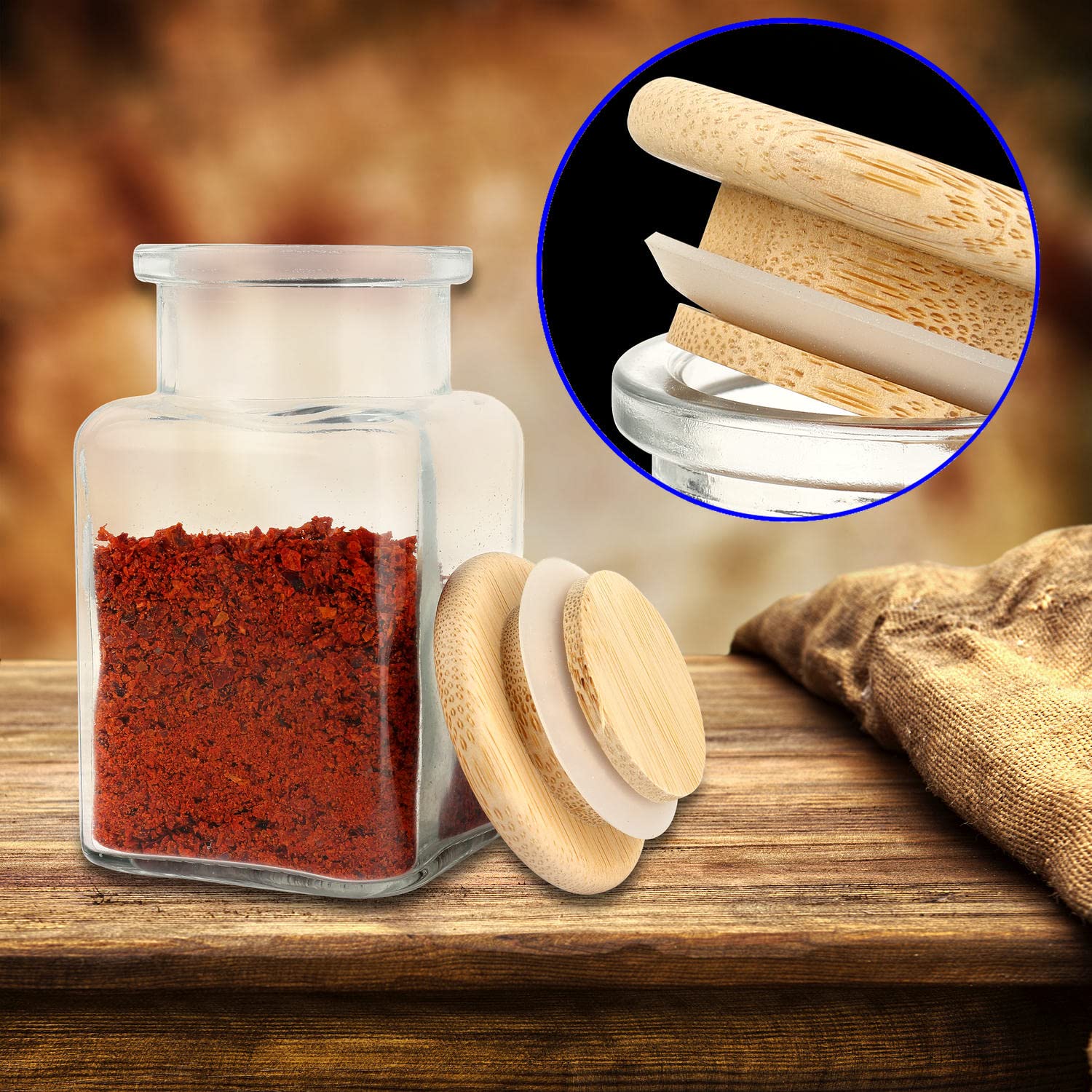 Pot Epices Praknu Pots à Épices En Verre 150ml - Lot De 12 Avec Couvercles Liège Et Étiquettes - Hermétiques Taille Crayon Avec Reservoir