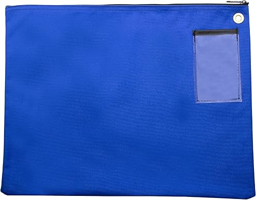 Miniatura 7 de Interoffice - Bolsa de lona para correo, sobre de tránsito, bolsa para documentos, 18 x 14 pulgadas (gris azul)