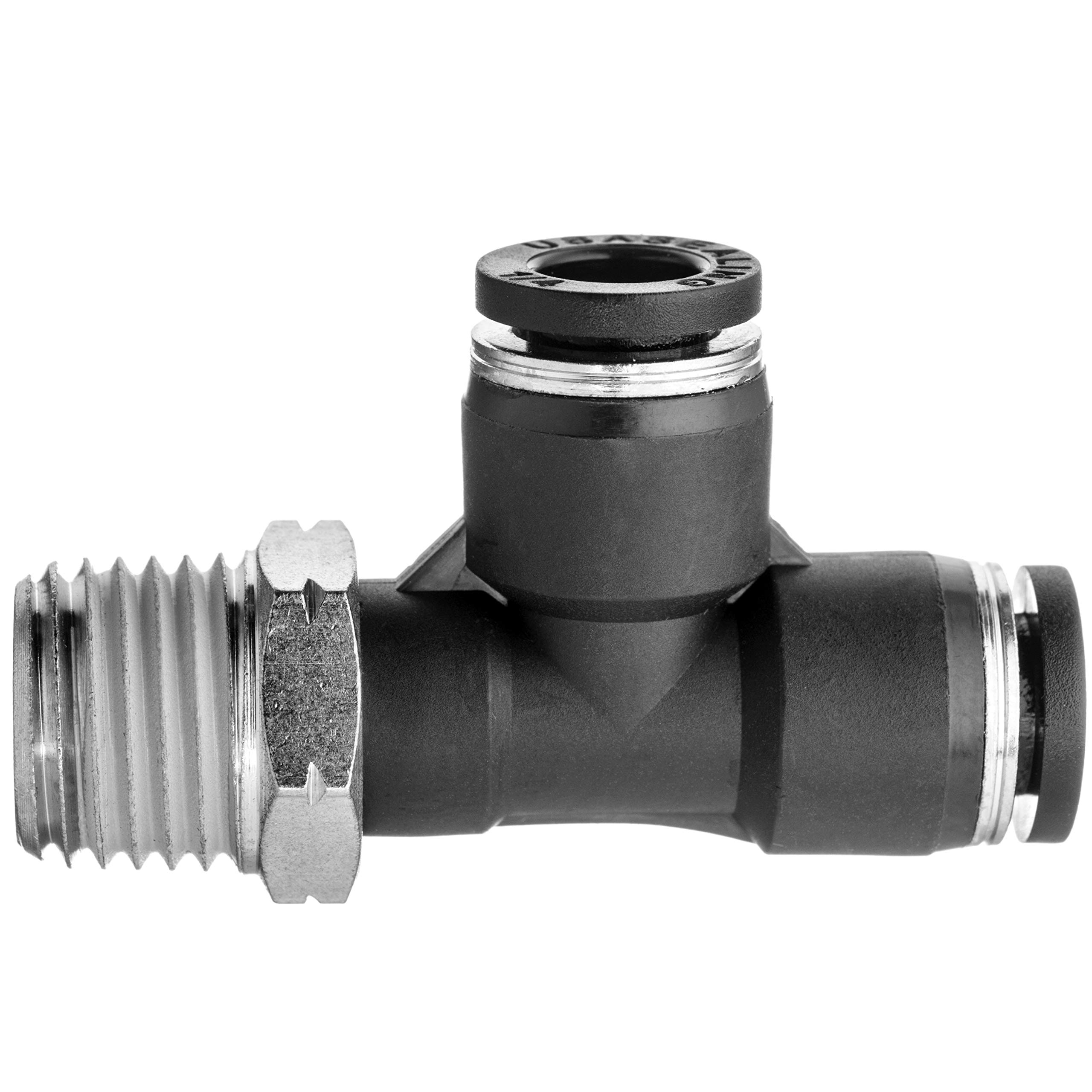 USA SEALING ZUSA-TF-PTC-584 Nylon Push to Connect Tube Fittings Male Run Tee: 1/4