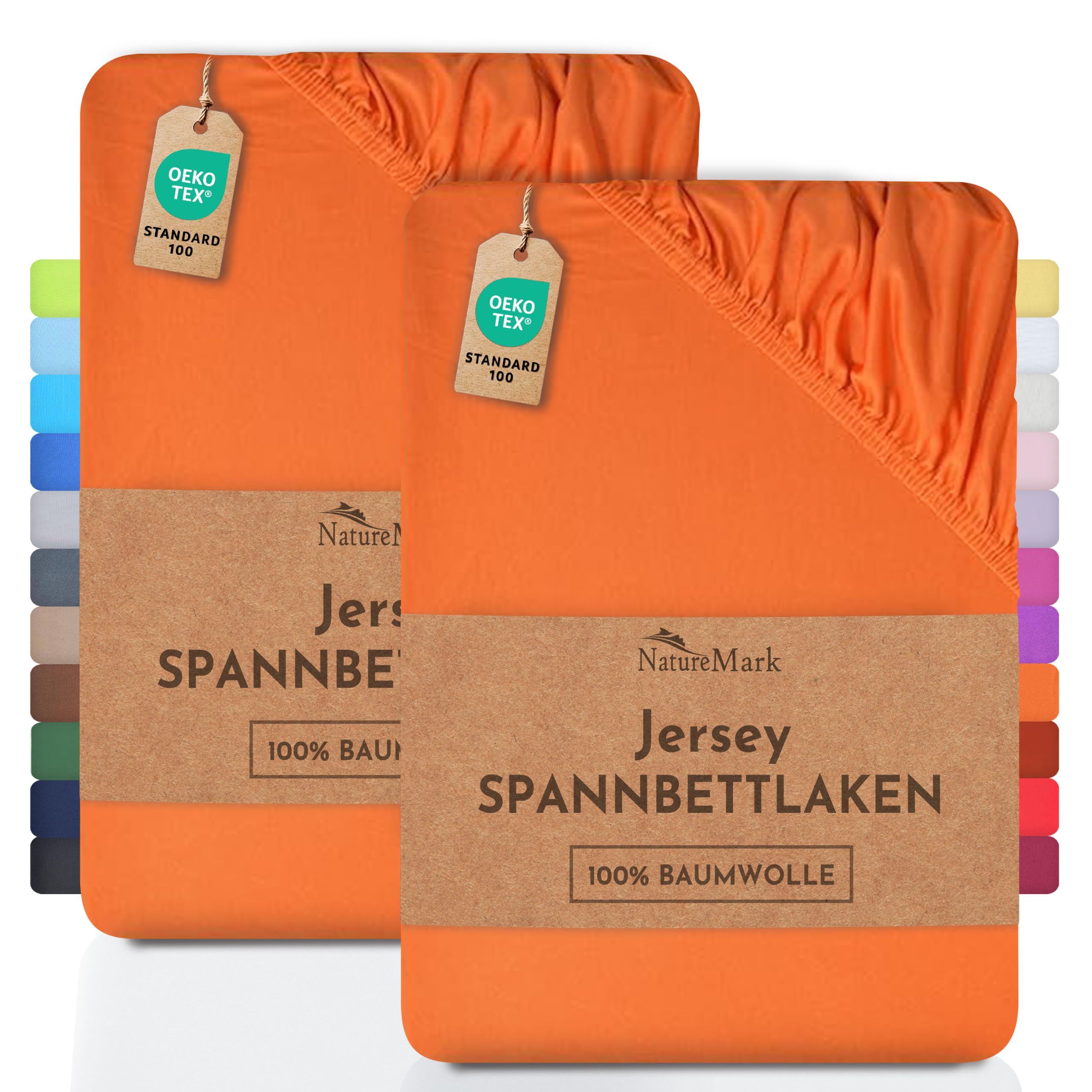 2 Jersey Spannbettlaken Spannbetttuch Baumwolle Qualität Ökotex Standard 100