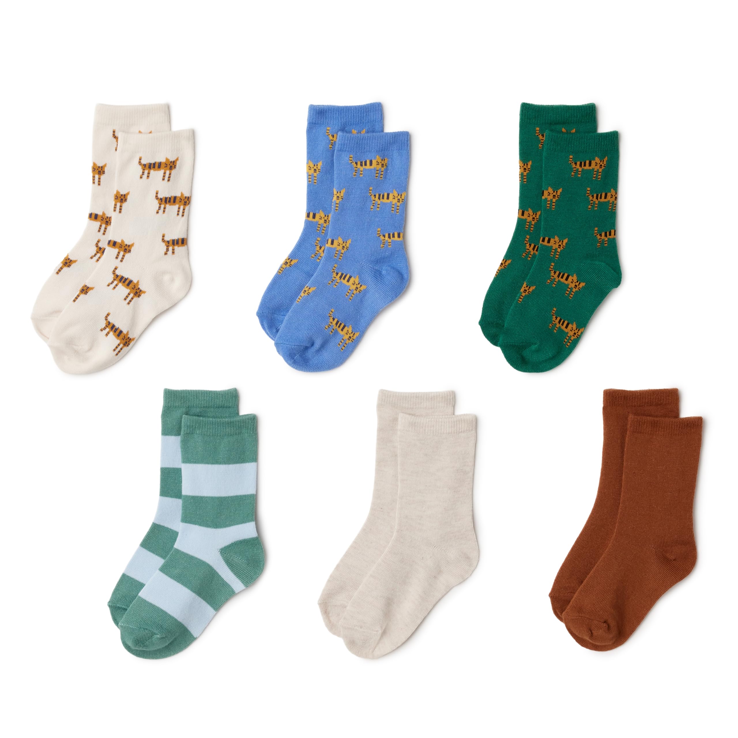 Amazon Essentials Jungen Gemusterte Crew-Socken