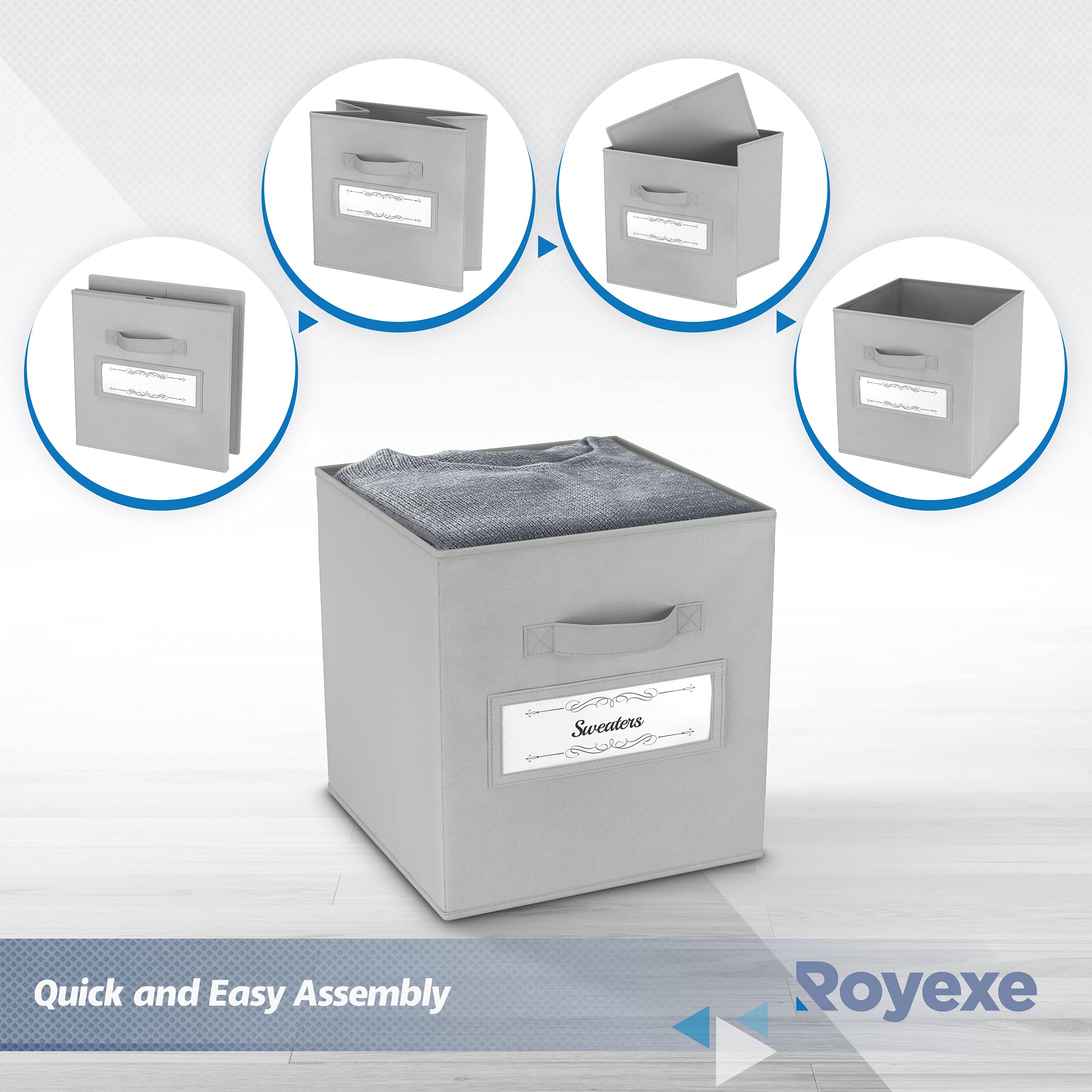Royexe Storage Cubes 11 Inch Cube Storage Bins (Set of 8). Features