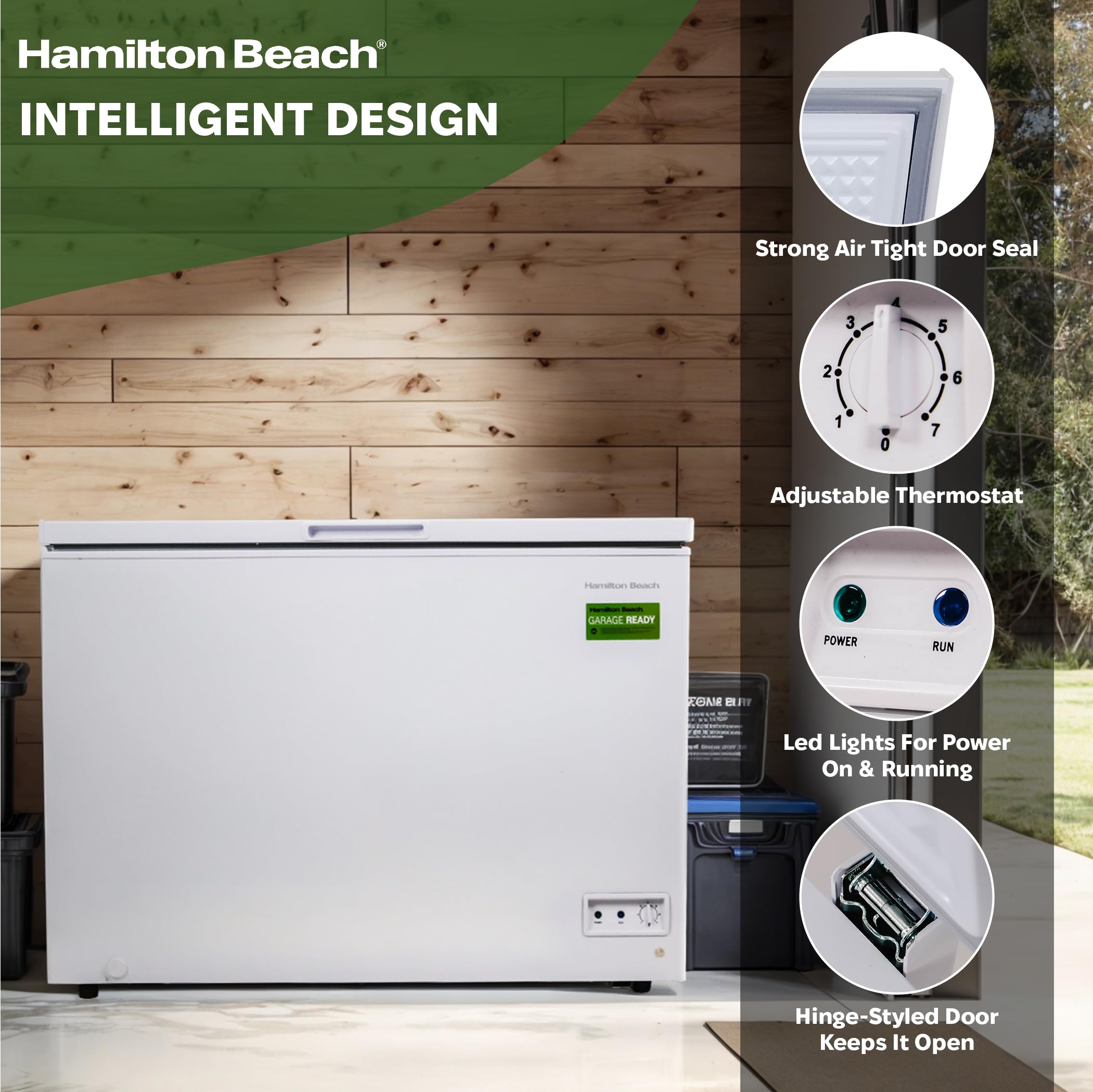 Hamilton Beach Hbfrf1006 Chest Freezer-Adjustable Thermostat-Removable Vinyl Coated Wire Basket-Easy Defrost Drain-10 Cubic Feet, 10 Cu Ft, White (Pack Of 1) on Fridge.com - View 2