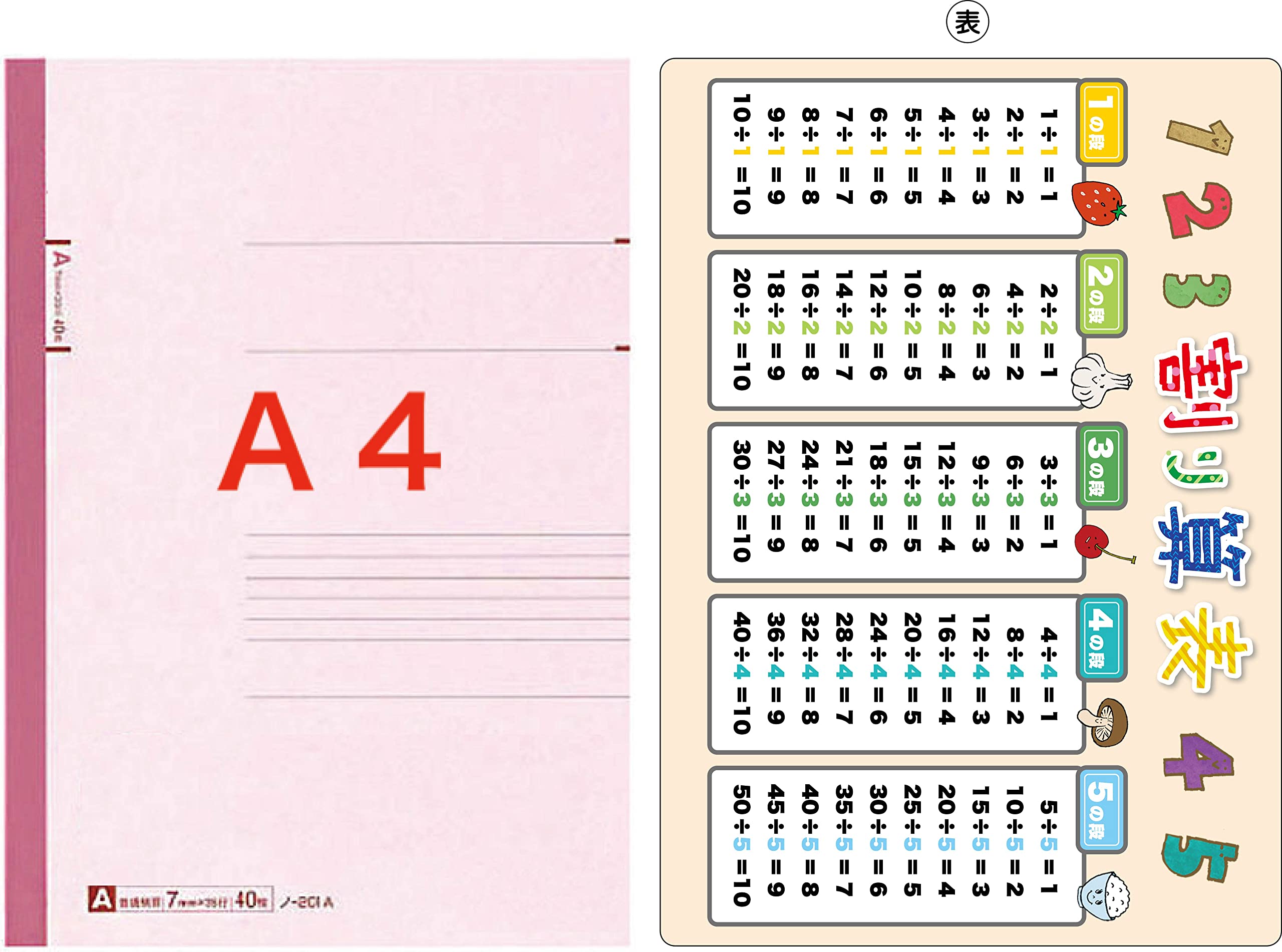 Amazon.co.jp: 下敷き したじき 小学生 A4 B5 (A4 割り算) : 文房具