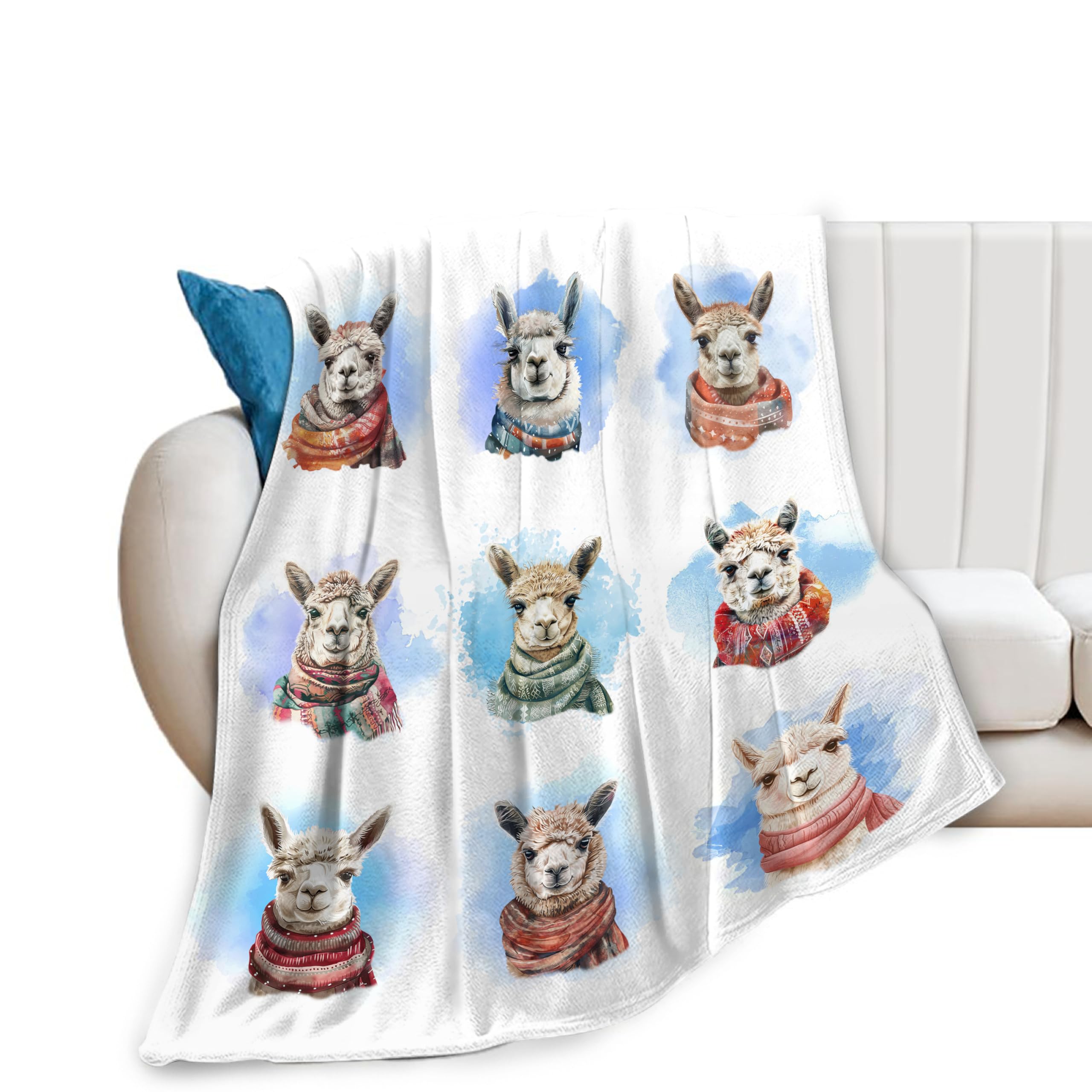 Llama Blanket Alpaca Fleece Throw Blanket Super Soft Warm Cozy Fuzzy Plush Llama Blanket Gifts for Girls Boys Kids Room Decor 40