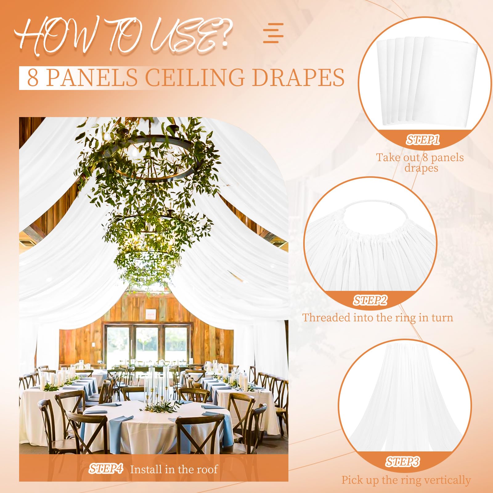 White Ceiling Drapes For Weddings Wedding Arch Draping