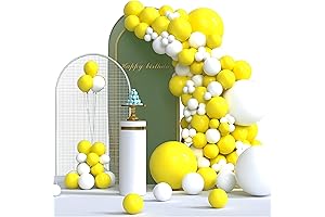 White and Yellow Balloons Garland Arch Kit