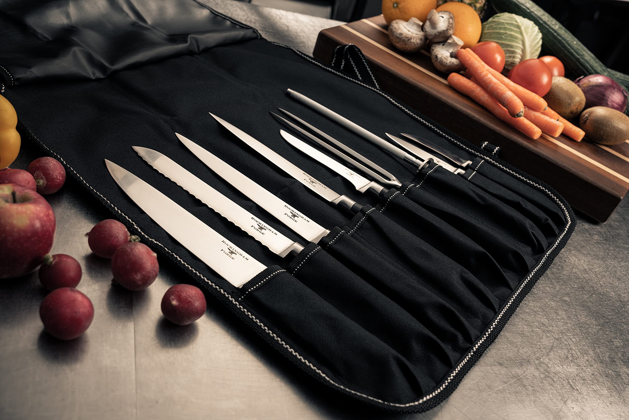 Rockingham Forge Juego de Cuchillos Profesionales de Cocinero, Contiene 9 Cuchillos de Cocina y 1 Estuche Para Cuchillos, CS-9009/10