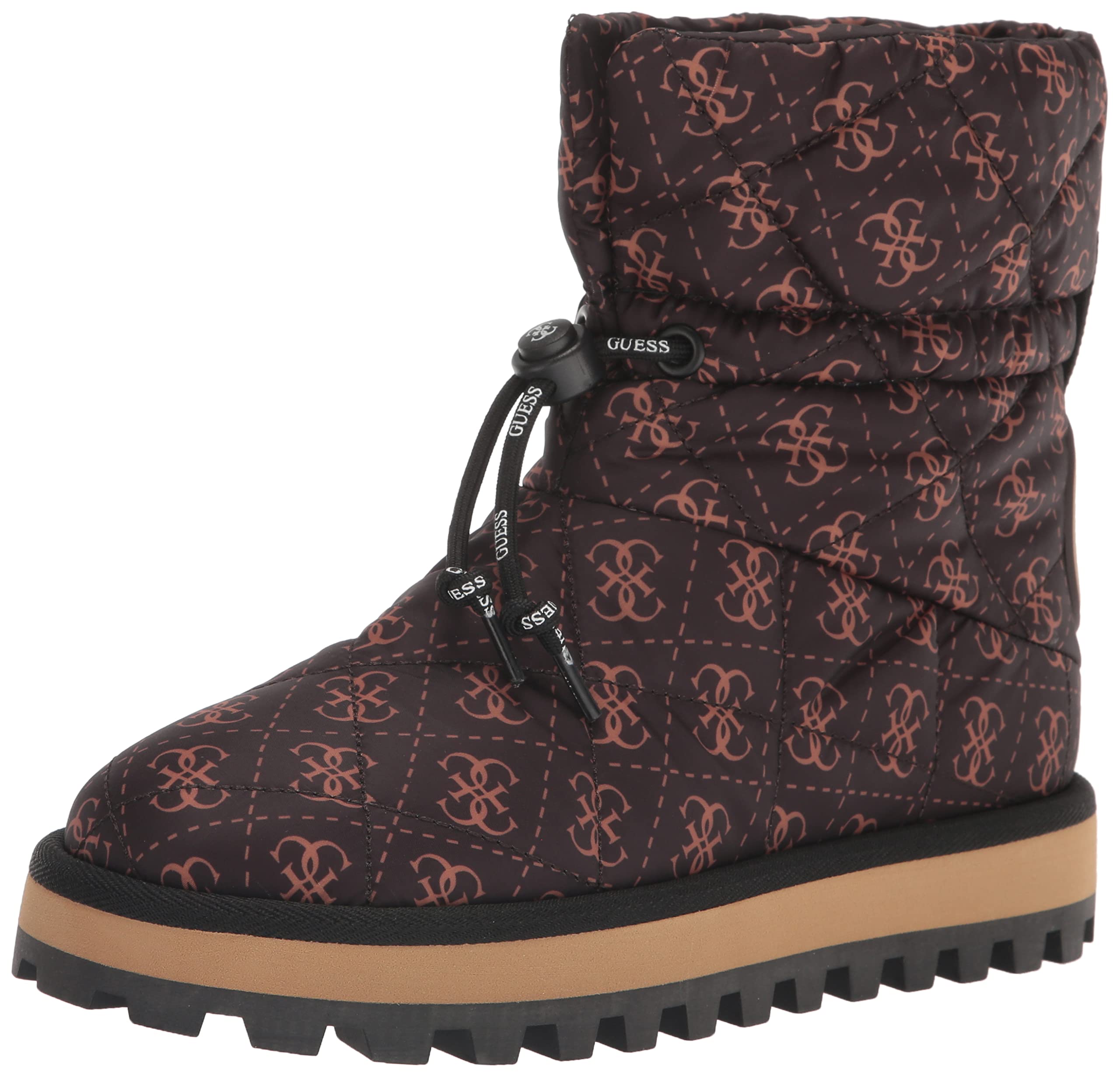 GUESS Womens Leian Cold Weather Round Toe Booties Brown 5 Medium (B,M)