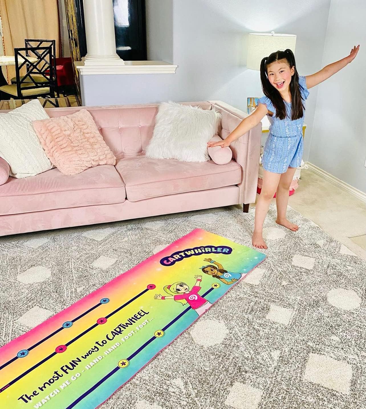 CARTWHIRLER Cartwheel Training Mat and Carrier Bag - At Home Gymnastics Mat, Toy Mats for All Kids, Yoga, Dance, And Play Mat, For Ages 4-12+, 2ft x 6ft : Sports & Outdoors