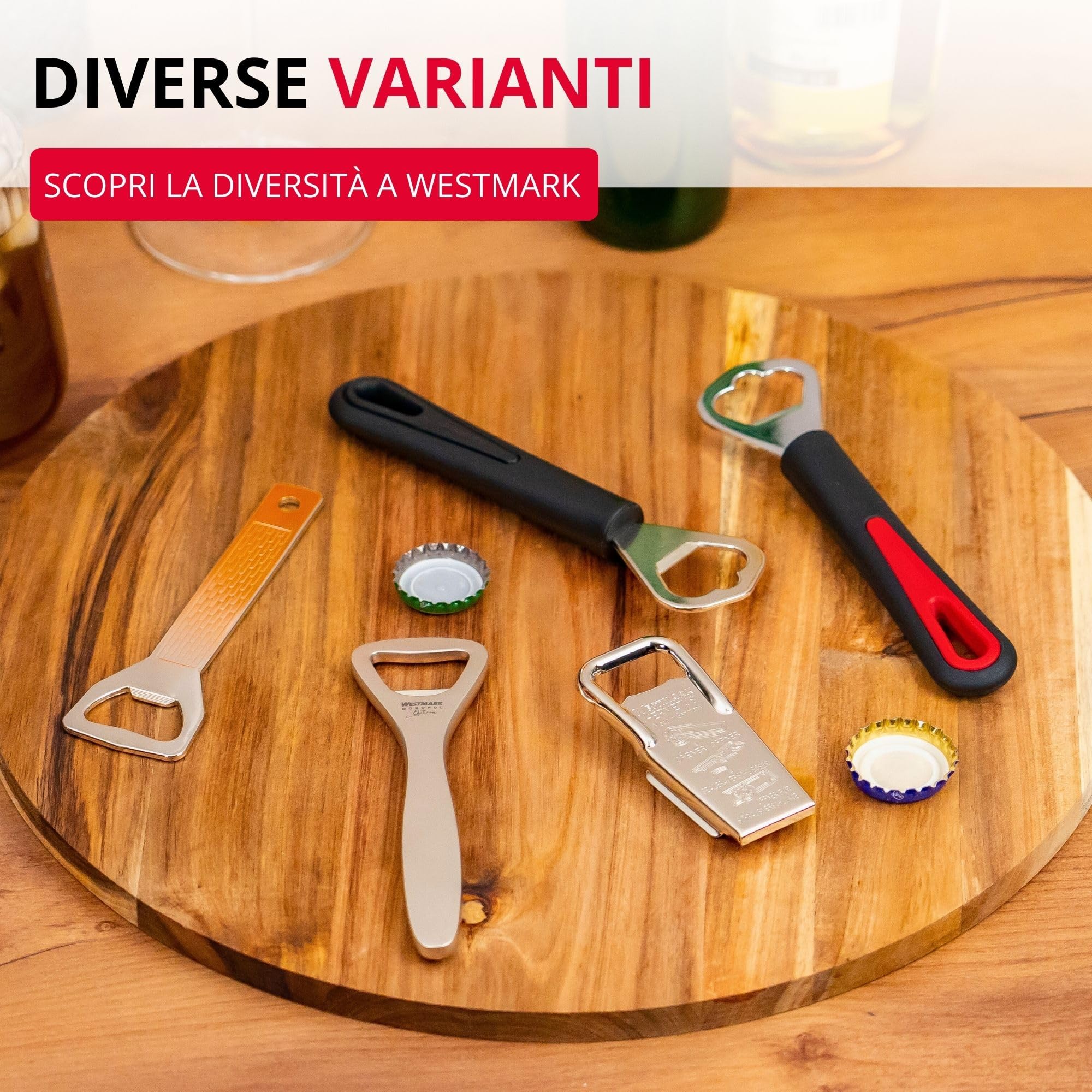Westmark Apribottiglie, Lunghezza: 17 cm, Acciaio/Plastica, Gentle, Nero, 28082270