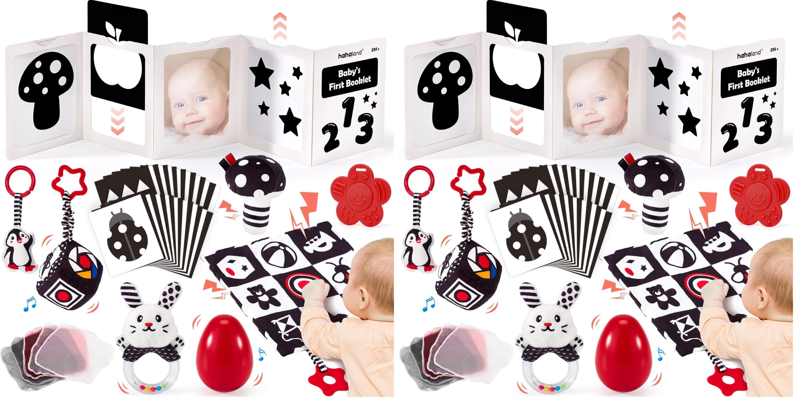 hahaland Juguetes Bebes 0-3 Meses, Tummy Time Bebe 0 a 6 Meses (Paquete de 2)
