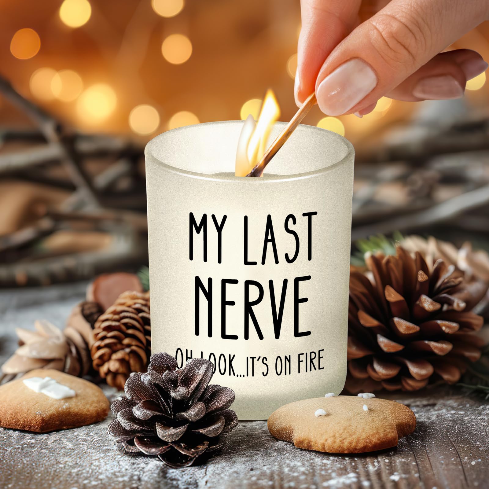 Mothers Day Gifts for Mom Wife Daughter Sister Grandma Funny Home Decor Mom Gift Spa Self Care Birthday Gifts for Women Her Coworkers Best Friend Mother's Day Unique Gift Ideas, My Last Nerve Candle