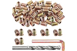 Swpeet 60Pcs 5/16-18 x 20mm Threaded Inserts For Wood, Bolt Furniture Screw...