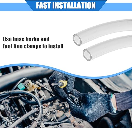 Miniatura 14 de Manguera de ventilación de combustible, 0.2 x 157 pulgadas, 0.197 in x 13.1 ft, tubo universal para cuatrimotos, motocross, Go Kart, poliuretano