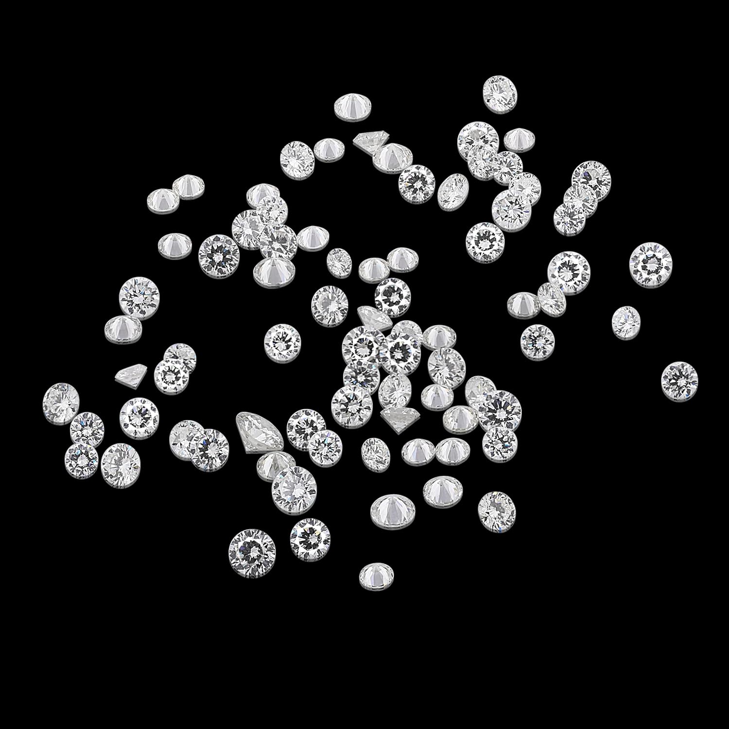 REAL-GEMS A Grade Natural Loose Diamonds Excellent Round Cut 0.5 Carat Lot VS1 Clarity 1mm-2.5mm EFG Color Natural Diamonds Perfect for Jewelry Making