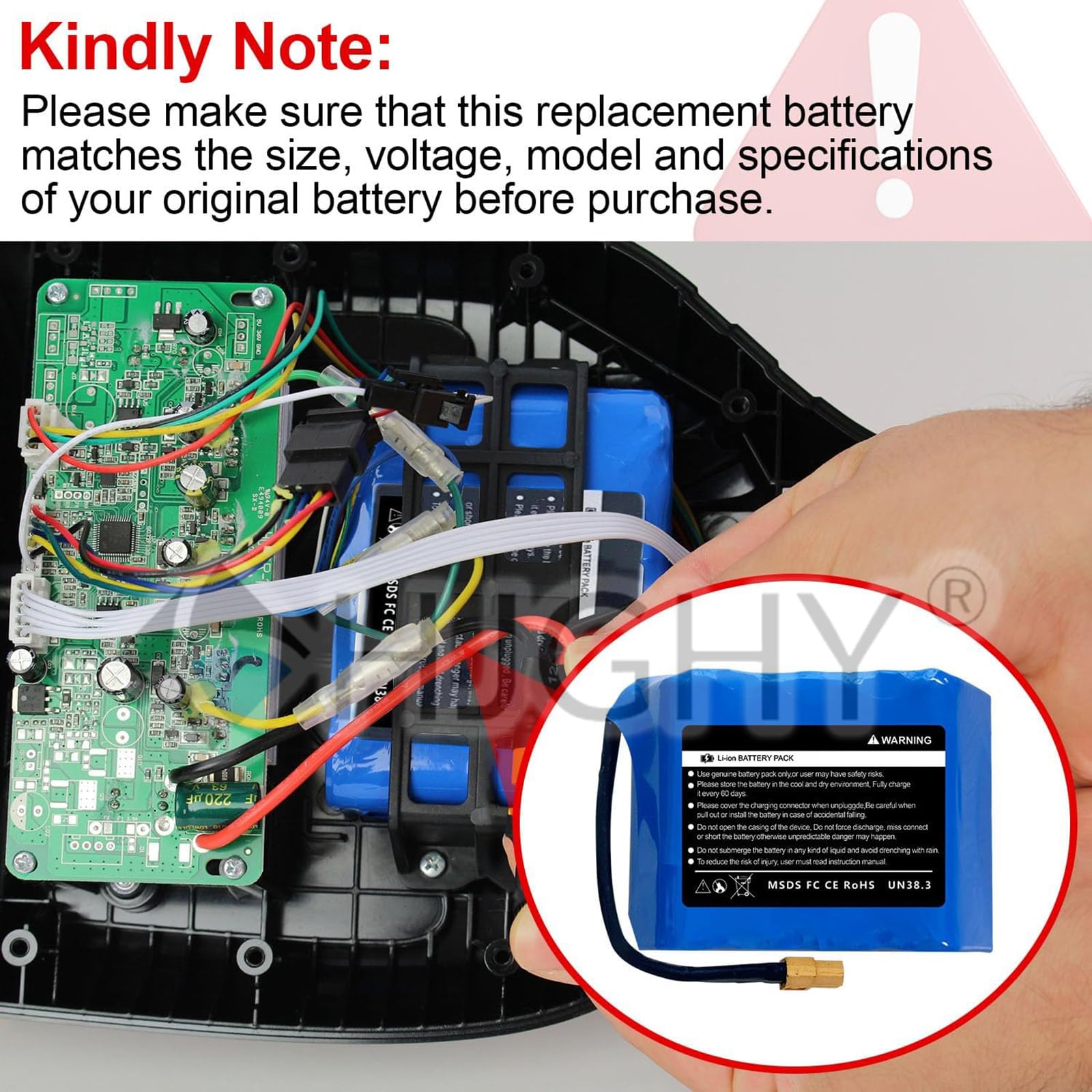 HJGHY Balance Car Lithium Battery 25.2V 4000mAh Twist Car Battery 29.4V 4000mAh Self-Balancing Boards Batteries for 0-117W Scooter Motor with XT60 Plug — view 5