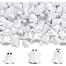 FESTGLOX 50Pcs Mini Resin Ghosts, Small Ghost Figurines, Tiny Halloween Miniatures for Spooky Tiered Tray Decor, Vase Filler, Home Tabletop Shelf Centerpieces, Party Favors Gift
