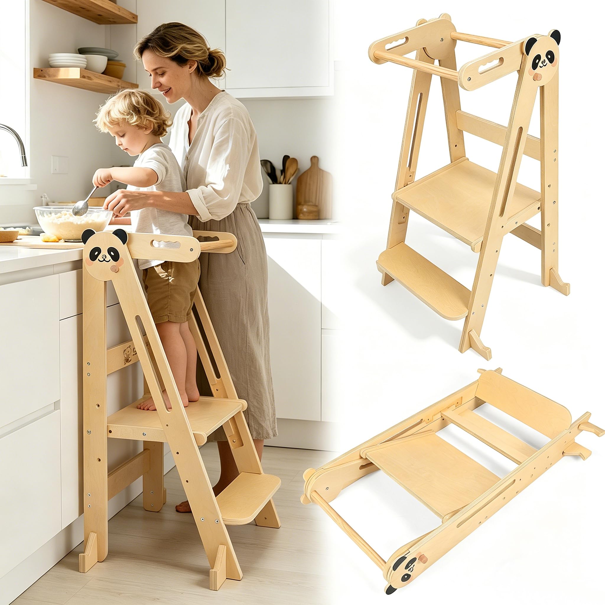 Tour d'observation pliable avec sécurité anti-basculement pour enfant