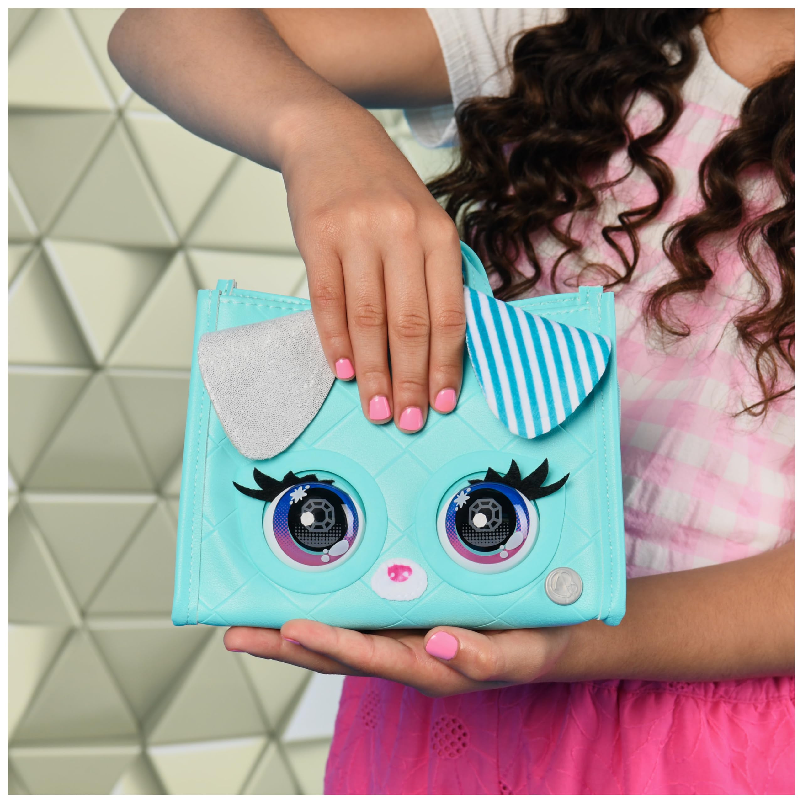 PURSE PETS - TOTE BAG CHIOT - ANIMAL INTERACTIF FORMAT SAC À MAIN - Sac pour Enfant Chien Interactif Qui Cligne Des Yeux - À L'Epaule Ou En Bandoulière- Sons Et Modes De Jeu - Jouet Enfant 4 Ans Et +