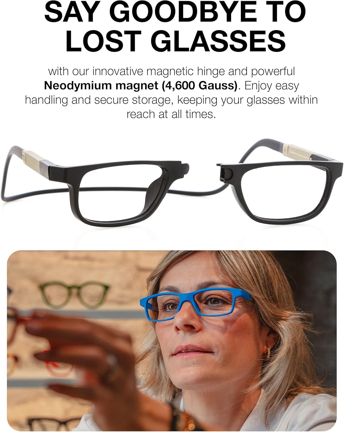 DIDINSKY Magnetic Reading Glasses – Foldable Blue Light Blocking Readers for Men & Women with Anti-Reflective Lenses