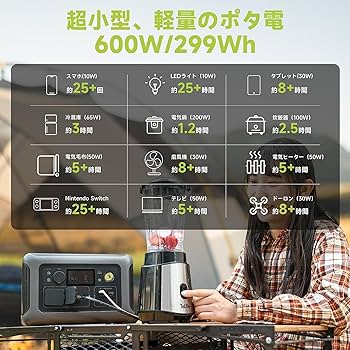 日曜取り下げます 新品 ポータブル電源 299wh/600W 防災 アウトドア 日曜取り下げます 新品 ポータブル電源 299wh/600W 防災