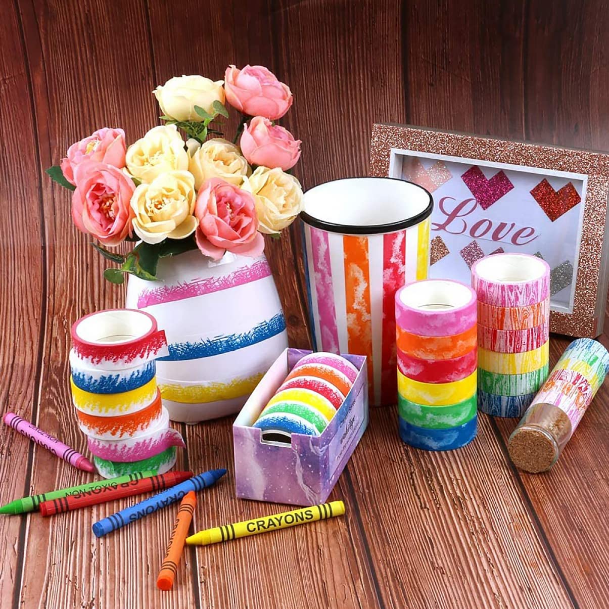 EXCEART 18rollos Cinta Washi Decorativa De Cinta Adhesiva para Manualidades y Scrapbooking Pies De Diseño Creativo para Decorar Diarios Tarjetas y Proyectos DIY