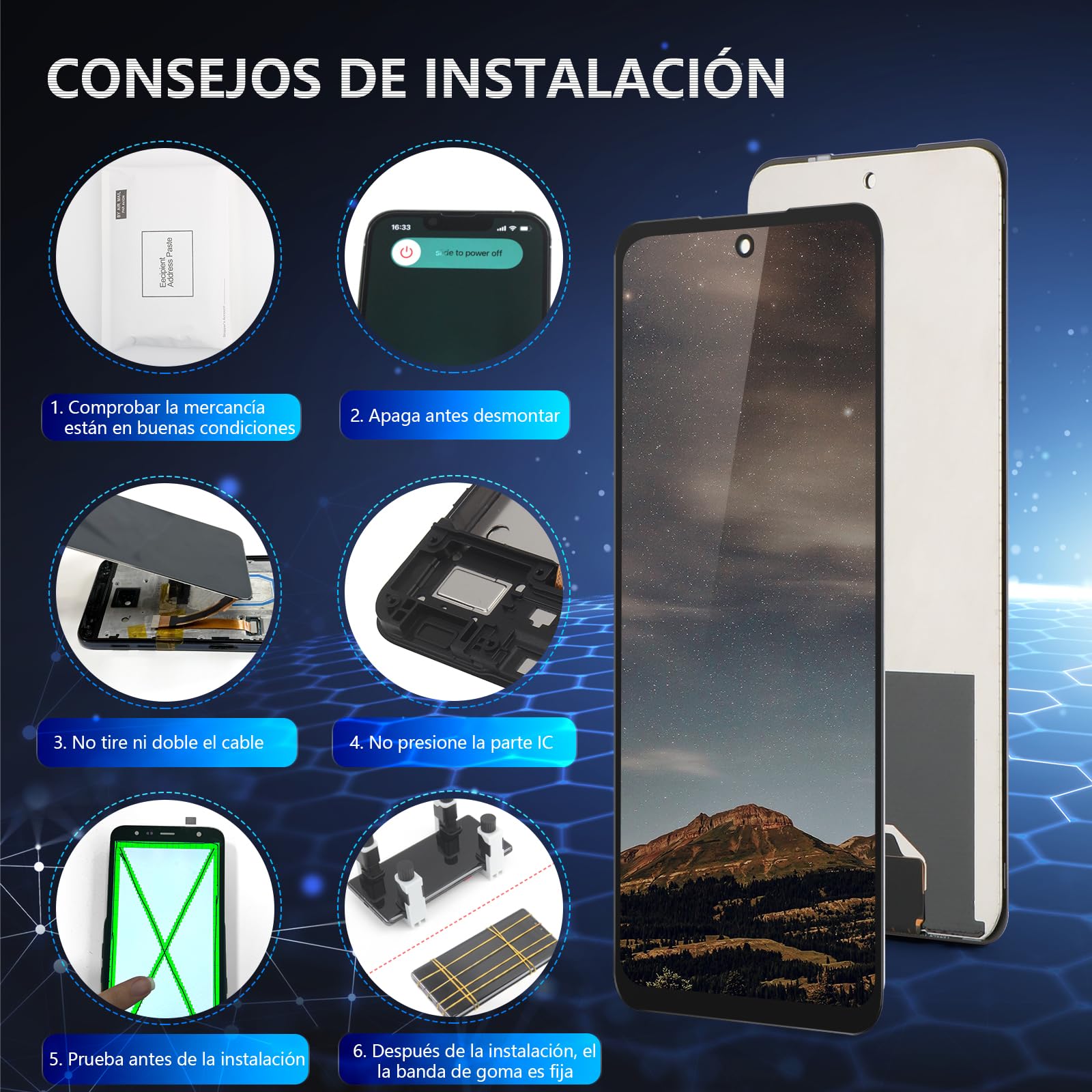 RongZy Pantalla para Realme C65 4G RMX3910 Pantalla Táctil LCD para Realme 14X 5G de Repuesto Ensamblaje Digitalizador de Reemplazo con Herramientas(Negro)