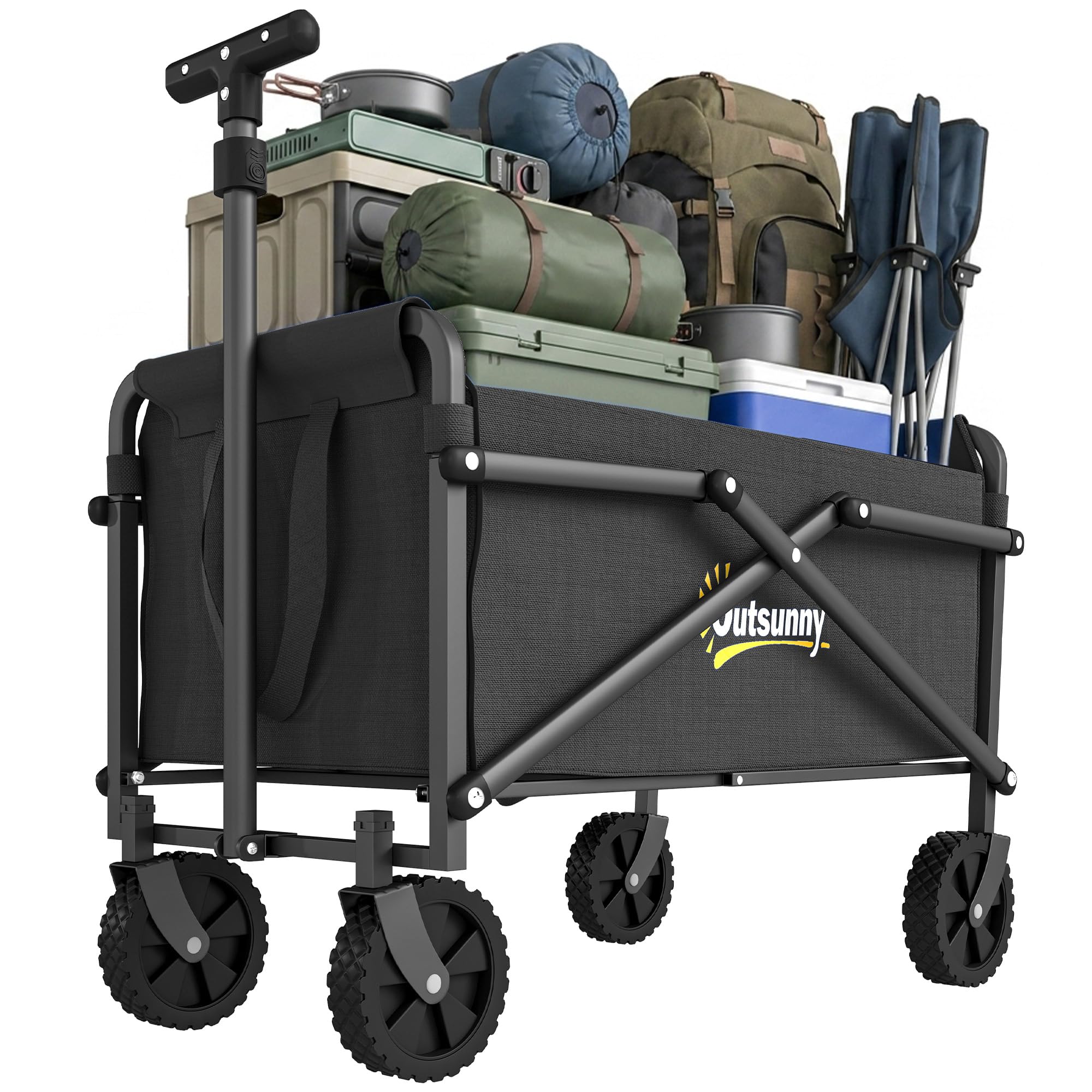 Rackhams Black 41L Festival Trolley, 60Kg Heavy Duty Folding Trolley Cart,