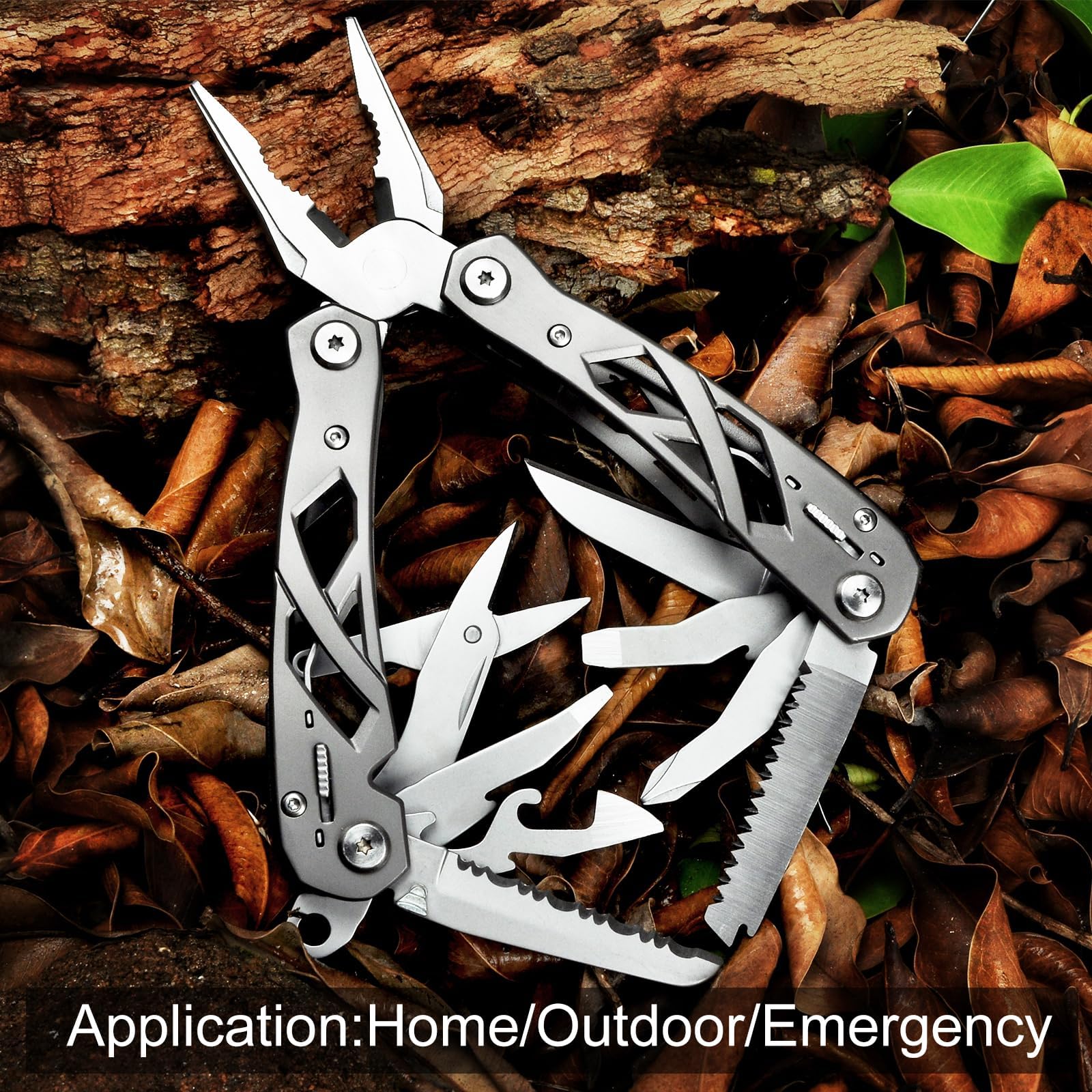 SQT Multifunktionszange Multi-Tool Multifunktion mit Zange, Magnetische Schraubendreher & Nylonetui für Camping, Wandern, Autoreparatur (Griff aus Titanlegierung)