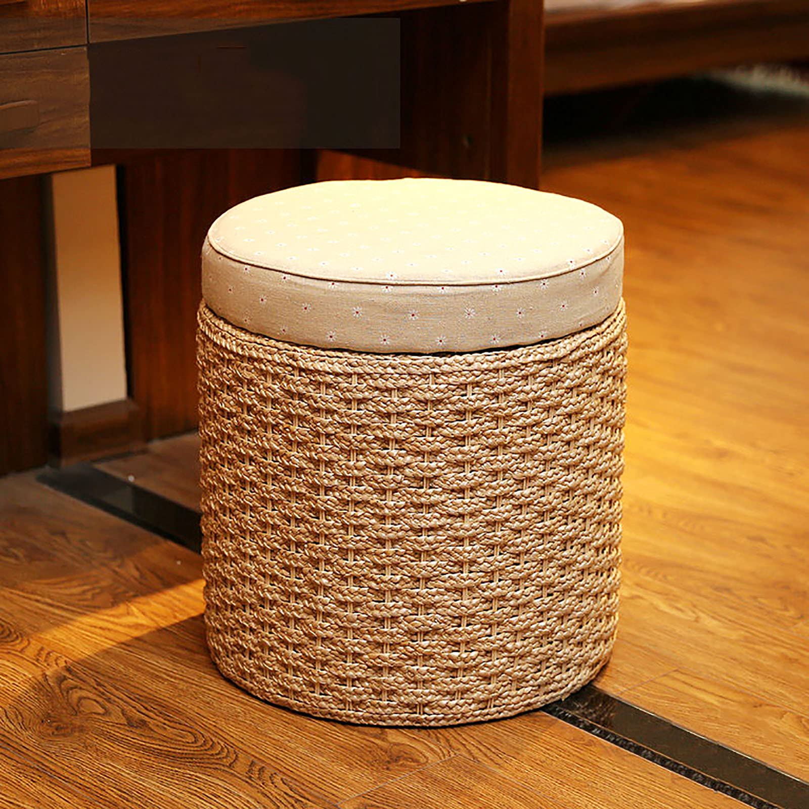Pouf Portaoggetti Wimarsbon In Velluto Con Gambe In Legno: Poggiapiedi, Seduta E Contenitore Multifunzione - 5