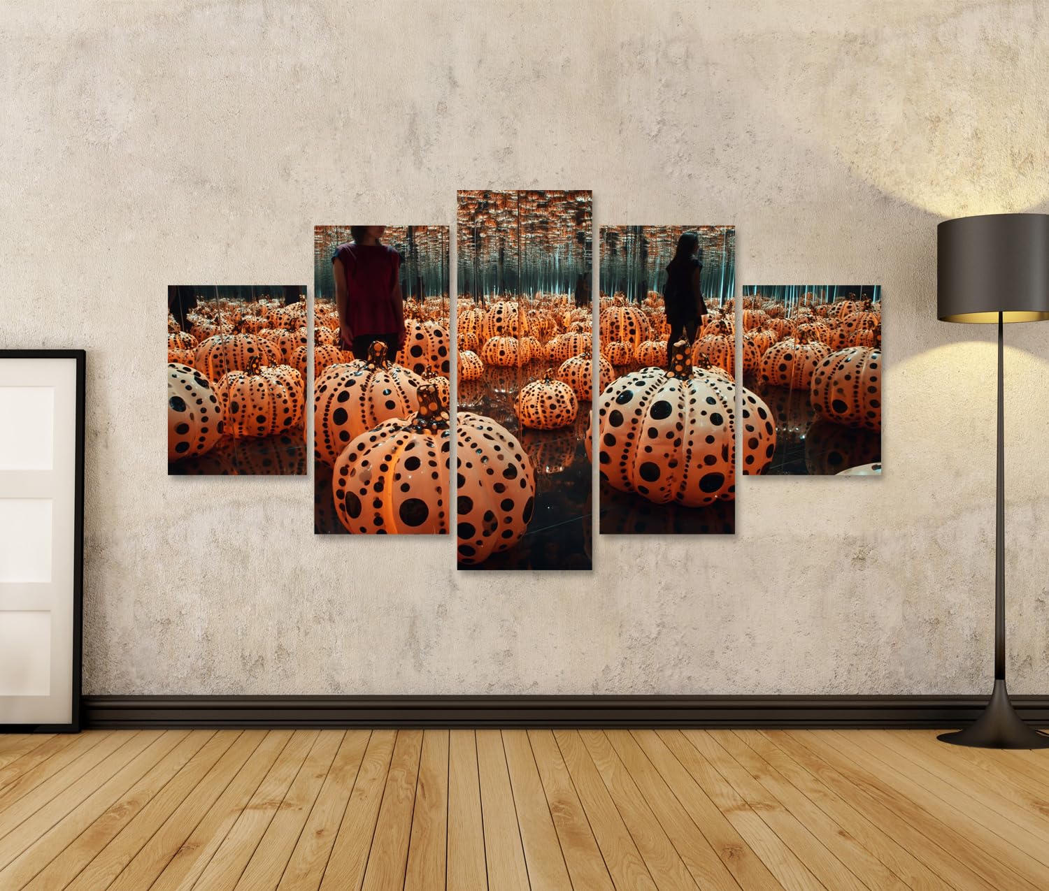 islandburner Bild auf Leinwand Faszinierende Kürbiswelt Kunstdruck Wohnzimmer Für Kunstliebhaber - 5-teilig