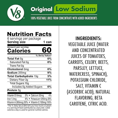 Miniatura 61 de Jugo V8 original 100% de verduras, bebida a base de plantas, lata de 46 onzas