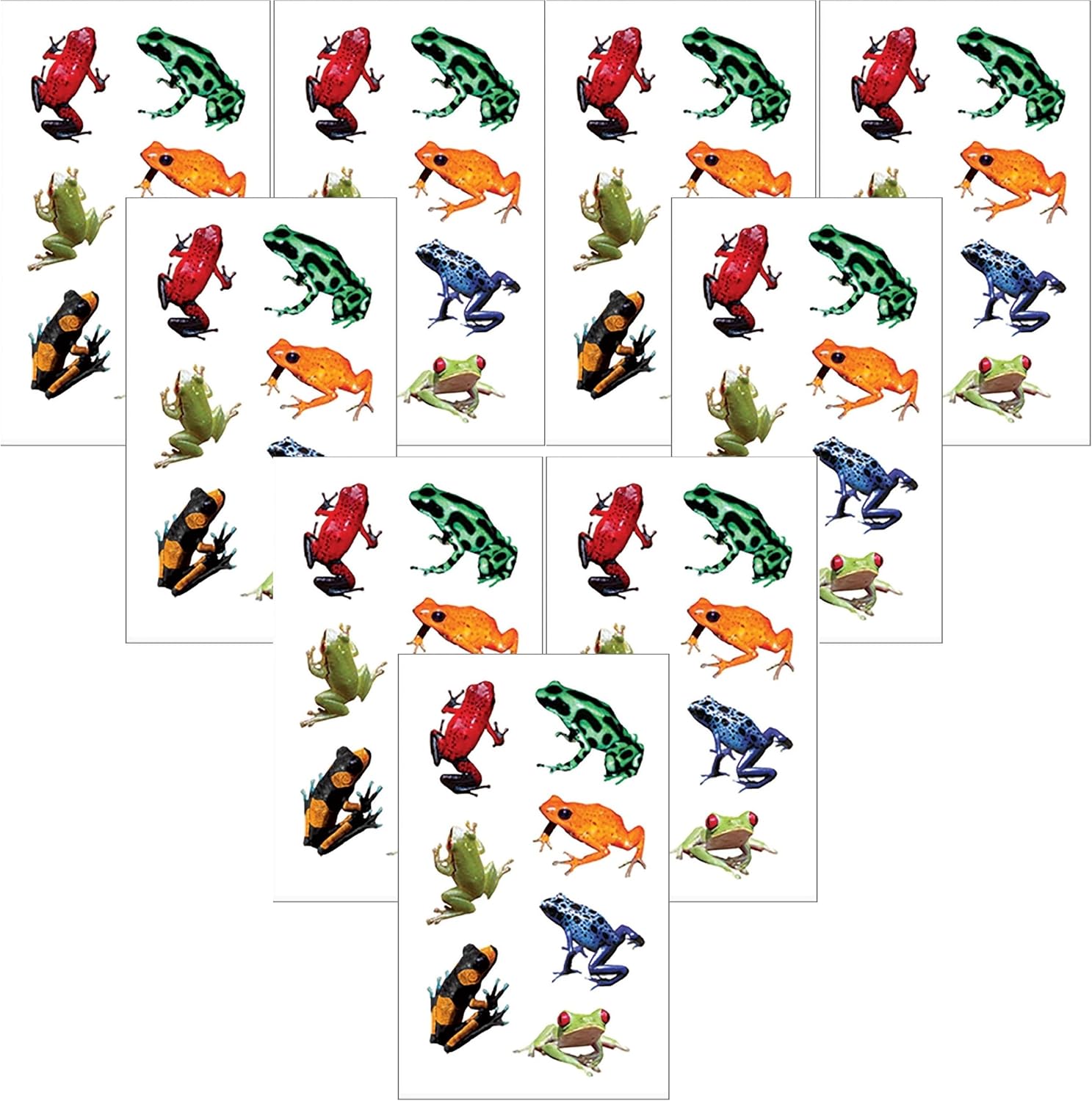 Playhouse Pack of Three Perforated Sticker Half-Sheets for Crafts, Trading & Collecting - Rainforest Frogs 1 Pack