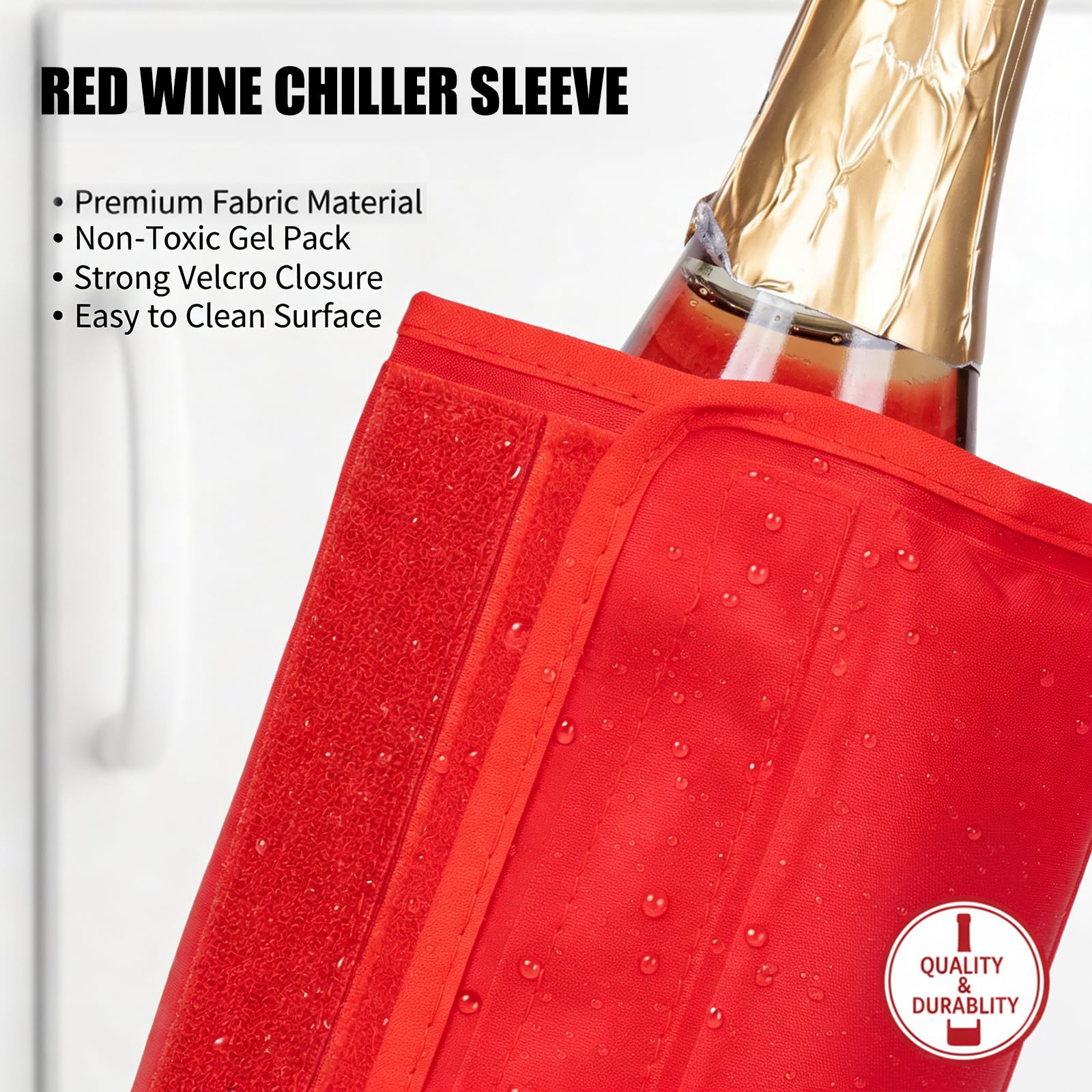 Gel Wine Bottle Cooler Sleeve - Freestanding Carrier for Red, White Wine & Champagne - Reusable Chilling Sleeve with Secure Fit — Amazon image 3