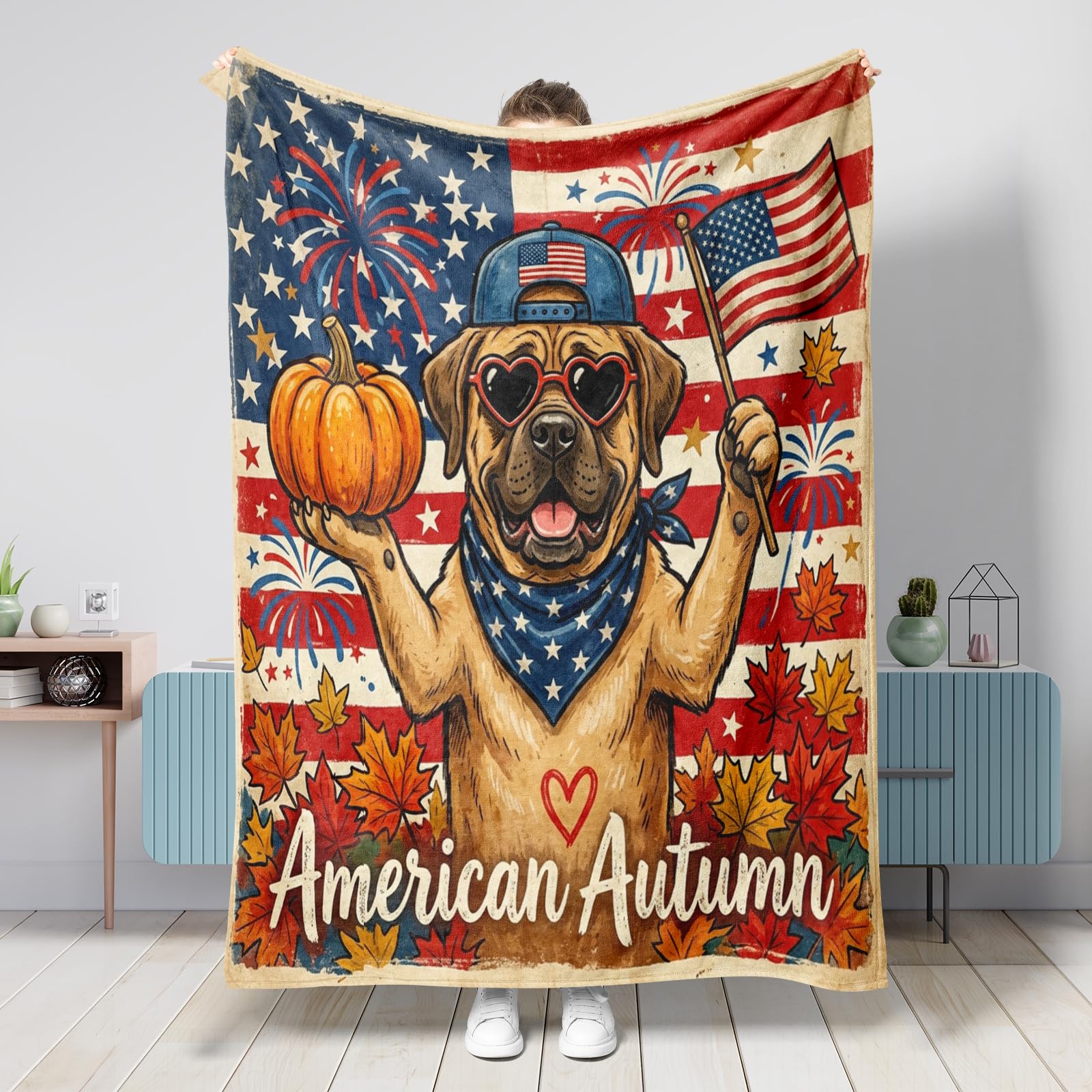 Couverture flanelle douce Mastiff anti-froid pour canapé et lit 152,4 x 203,2 cm