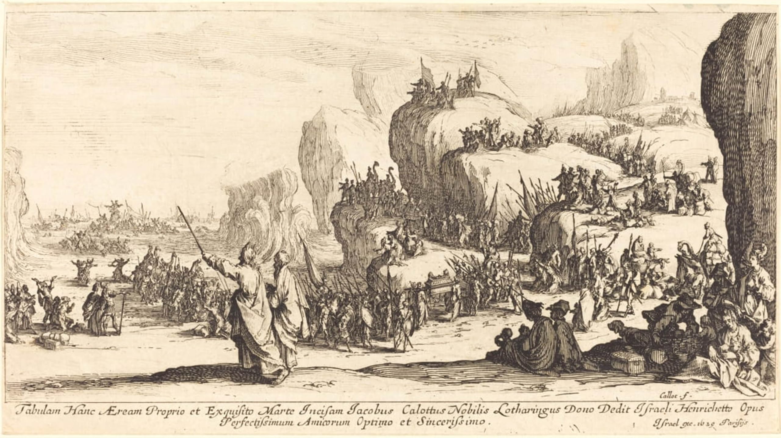 ARTXLXXBN Famous Print Painting Colorful Art Print the Crossing of the Red Sea by Jacques Callot Canvas Art Decorations for Home Decor 60x90cm