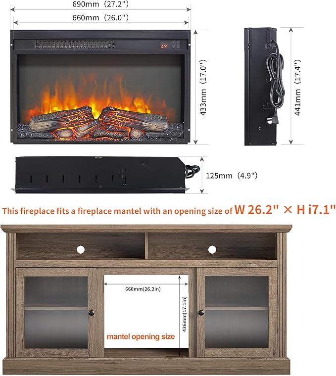 Chimenea Eléctrica 26 Pulgadas Zentrava Control Remoto miniatura 3