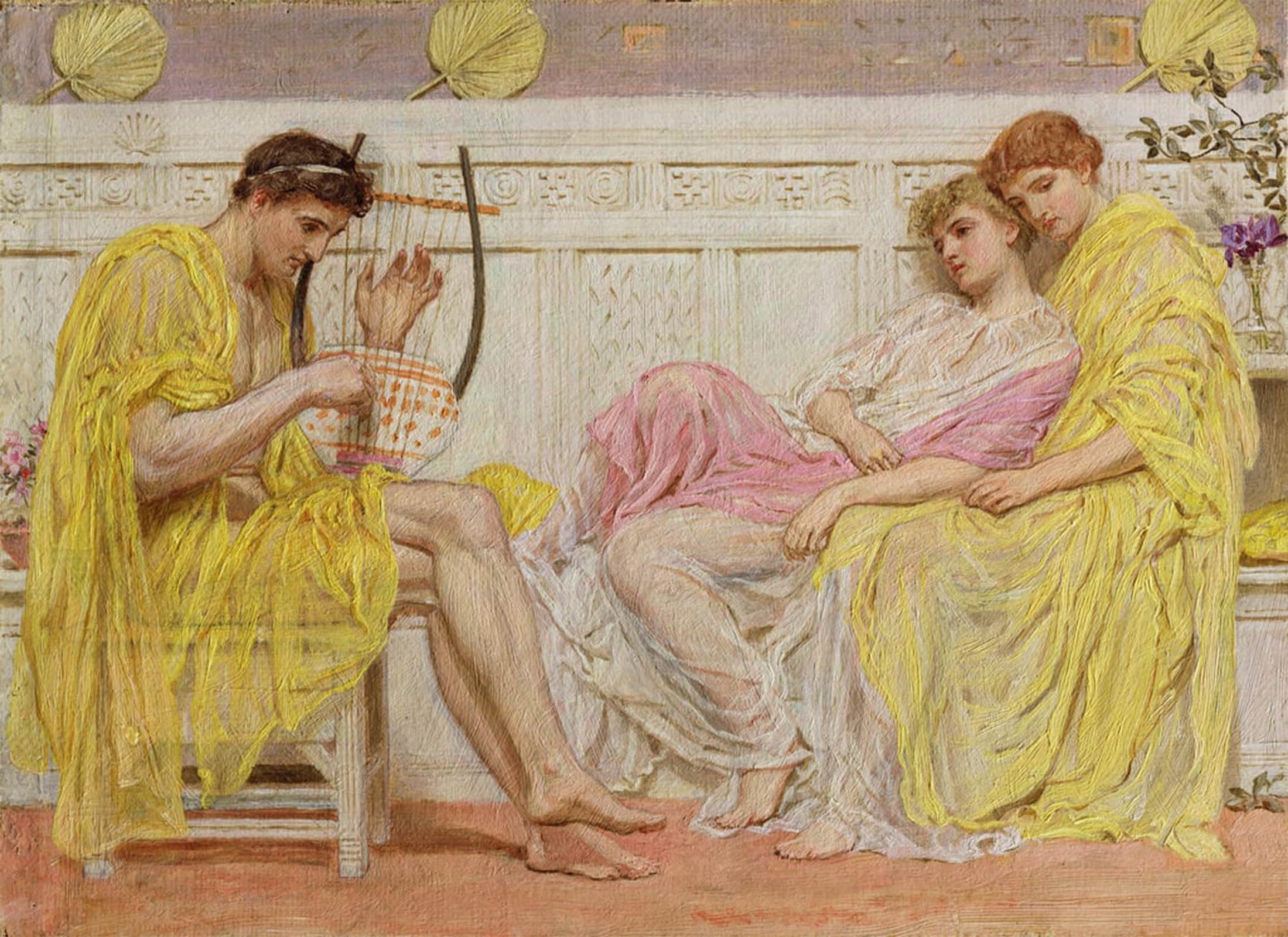 ARTXLXXBN Famous Print Painting Colorful Art Print a Musician by Albert Moore Canvas Art Decorations for Home Decor 60x90cm