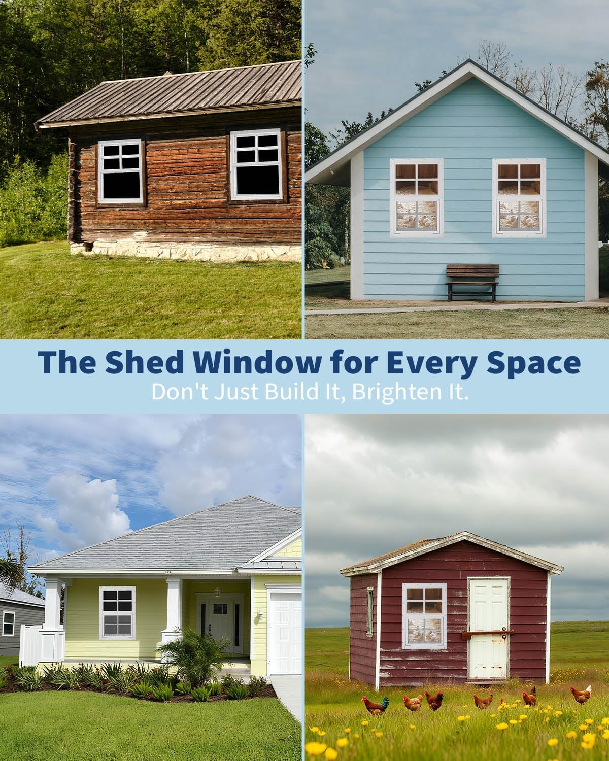 14x21 Inch Aluminum Shed Window 1 Pack, Flush Mount Sliding Window with Tempered Glass & Screen for Shed, Chicken Coop, Playhouse, Garage Ventilation